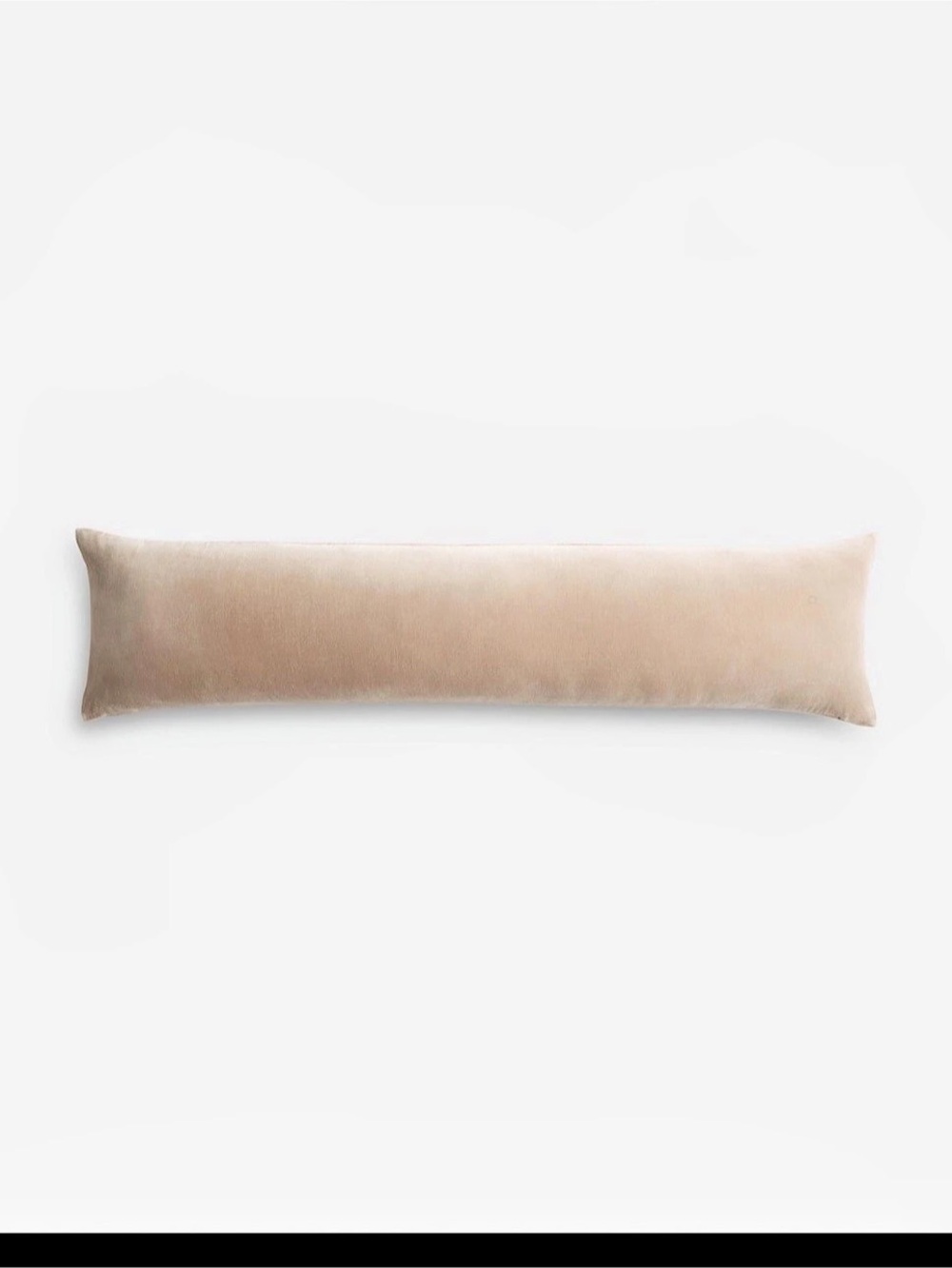 Quince Classic Cotton Velvet Oversized Lumbar Pillow Cover Beige 12x48in